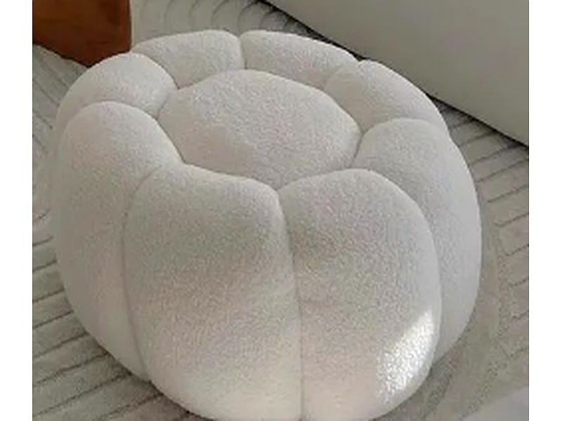 Puff Redondo Blanco Forma Arica Muebles online