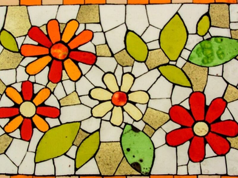 Mosaico diseño flores Chile