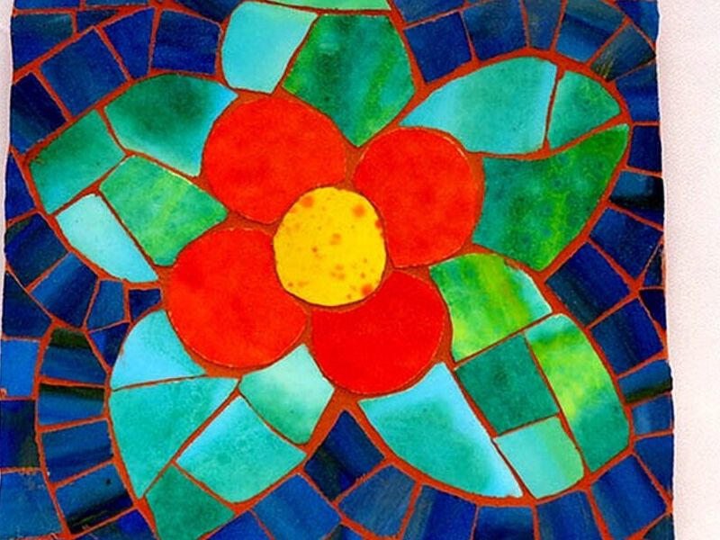 Mosaico diseño flor grande Chile