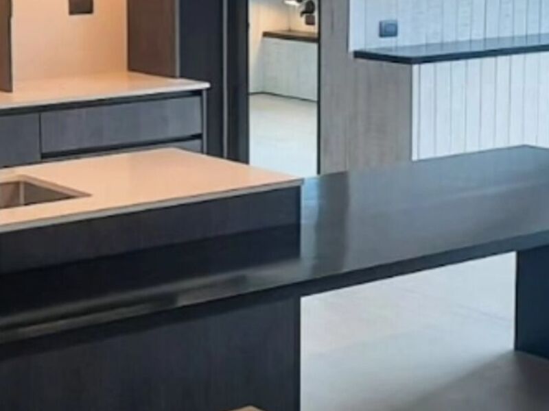 Isla negra lavabo negra madera MDF Chile