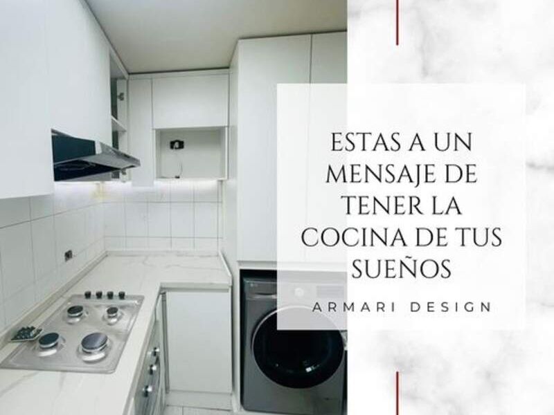 Cocina moderna con lavanderia