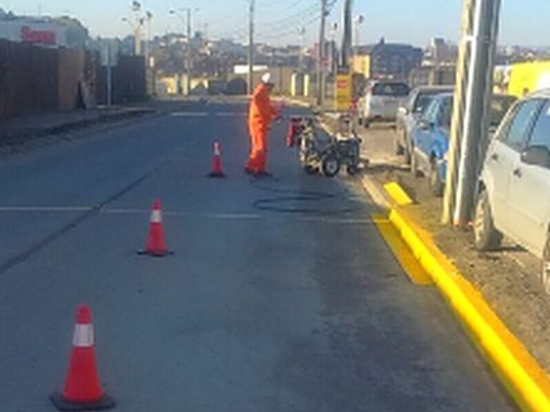 Señaletica obra temporal Chile