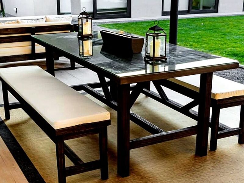 Mesa exterior color negra Chile