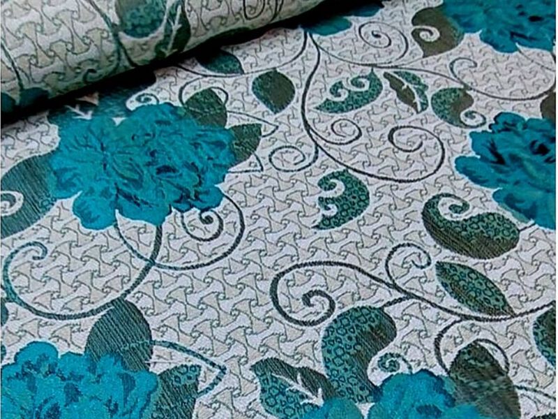 Papel tapiz flores color celeste Chile