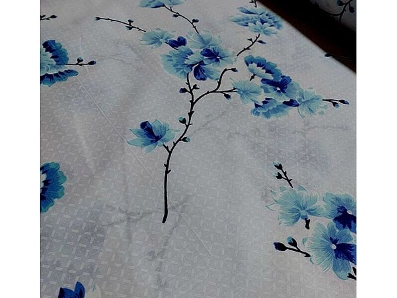 Papel tapiz diseño flores celestes Chile