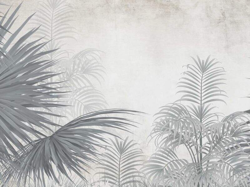 Papel Mural Selva en gris y azul Chile