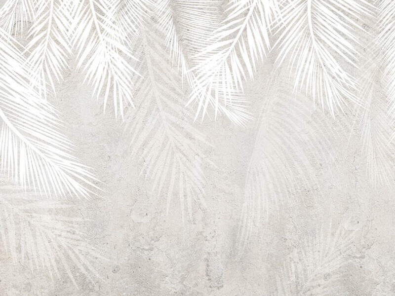 Papel Mural Hojas blanco y beige Chile