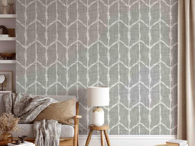 Papel Mural Chevron lino gris Chile