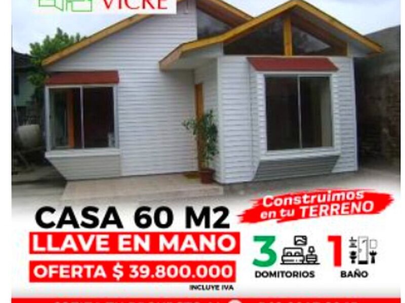 Casa 60 m2 prefabricada Chile 