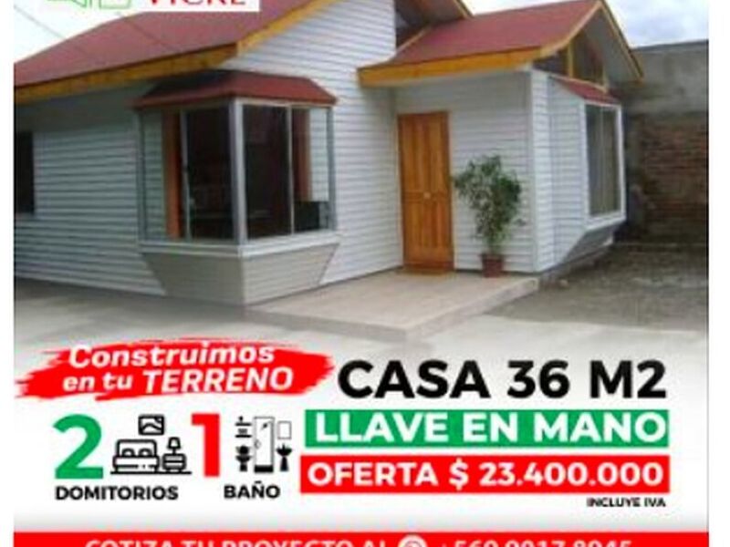 Casa 36 m2 prefabricada Chile 