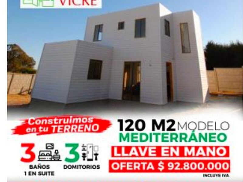 Casa 120 m2 prefabricada Chile 
