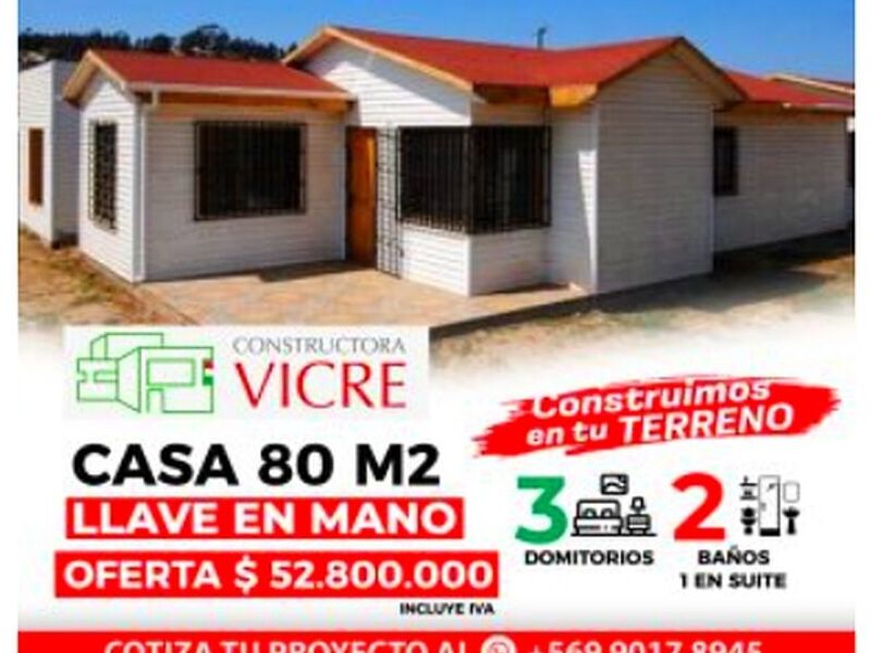 Casa 80 m2 prefabricada  Chile 