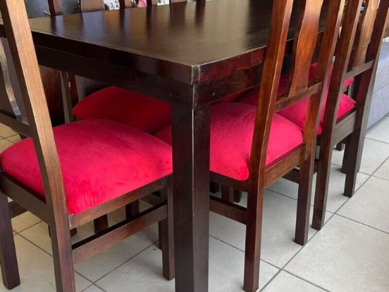 Comedor 6 puestos rojo Chile