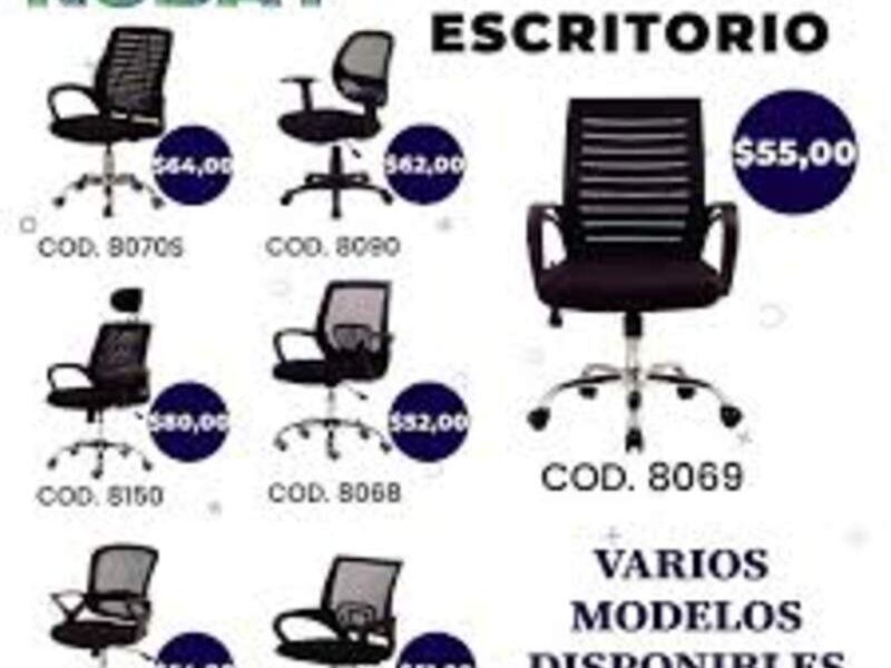SILLA PARA OFICINA CON MALLA POSTERIOR 