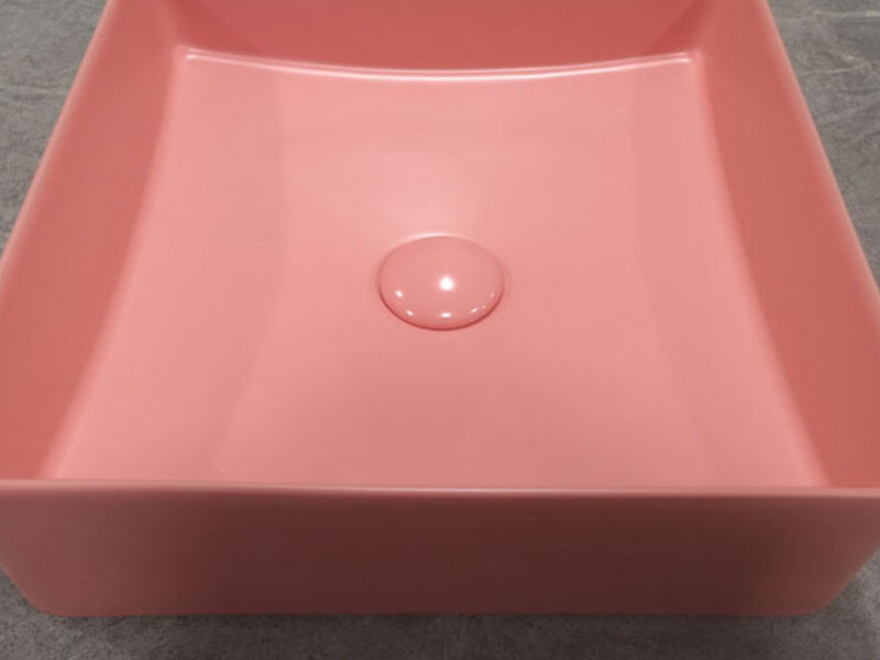 Lavamanos Cuadrado Sobre Cubierta Pink Mate