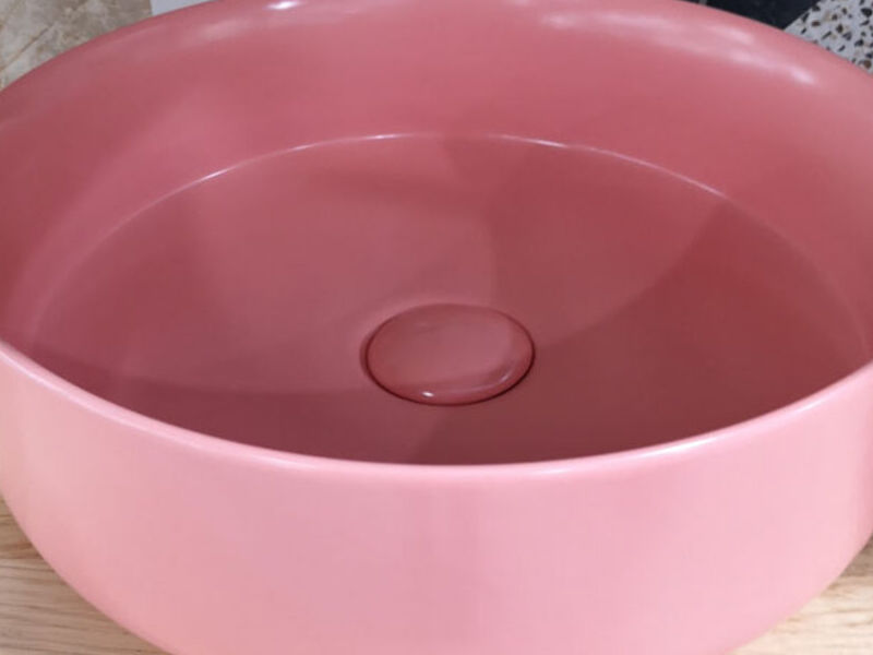 Lavamanos Redondo Sobre Cubierta Pink Mate