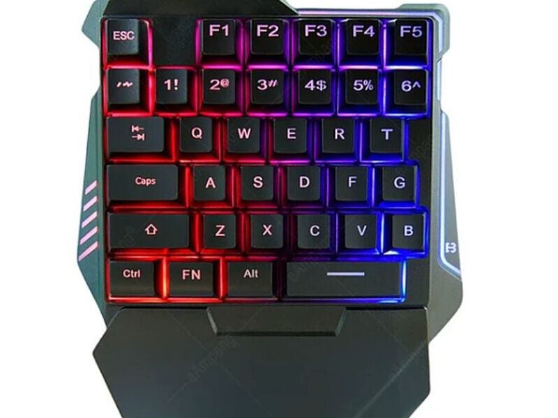 Teclado gamer RGB una mano ergonómico