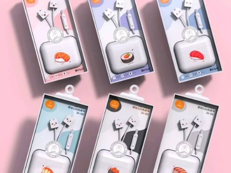 Audifonos Auricular Kawaii Diseño Sushi