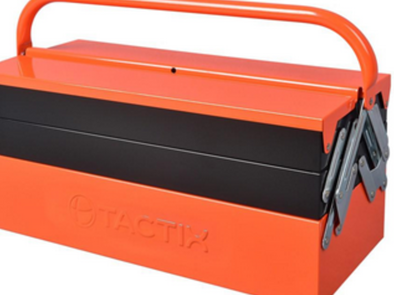 Caja herramientas metalica naranja Chile