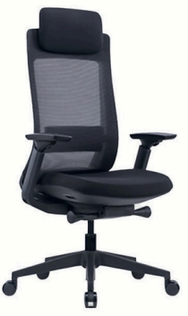 Sillón Ergonómico Gerencial Con Cabecera de Oficina y escritorio Modelo Vlad Negra Cuatro Rios. 