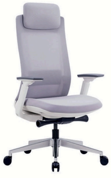 Sillón Ergonómico Gerencial de Oficina de escritorio, Modelo Vad Cabecero Gris. Cuatro Rios.Santiago