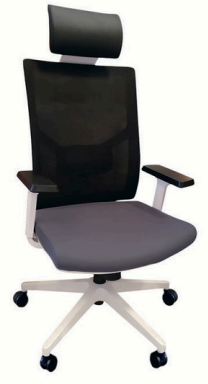 Sillón Ergonómico Gerencial de Oficina y escritorio, con Cabecero Modelo Turn Blanca Cuatro Rios. 