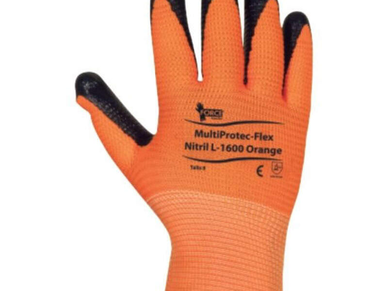 Guante nitrilo color naranja Santiago