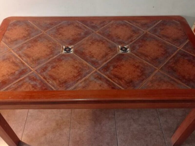 Mesa de comedor roble con cerámica Santiago