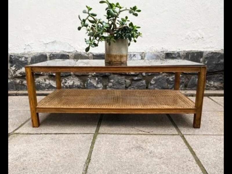 Mesa de centro con vidrio Santiago