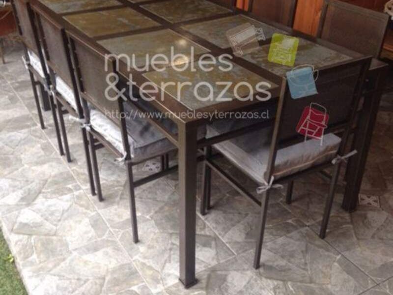 Comedor 8 sillas cuadradas malla