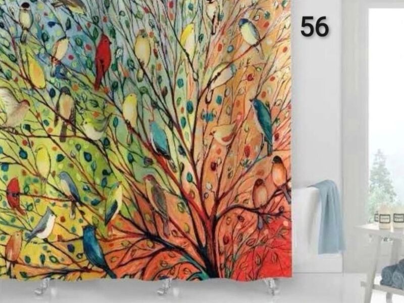 Cortina de Baño Árbol con Pájaros Maipú