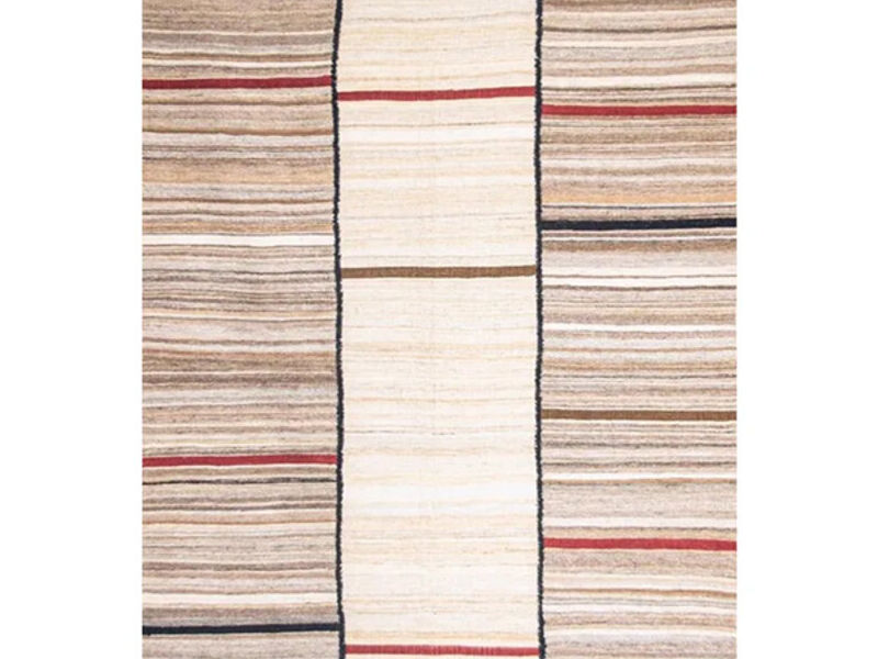 Alfombra Kelim Lana Beige Rojo Chile