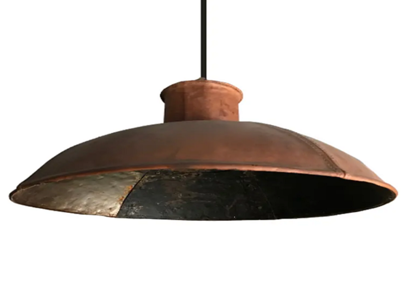 Lámpara Colgante Cuero Metal Industrial