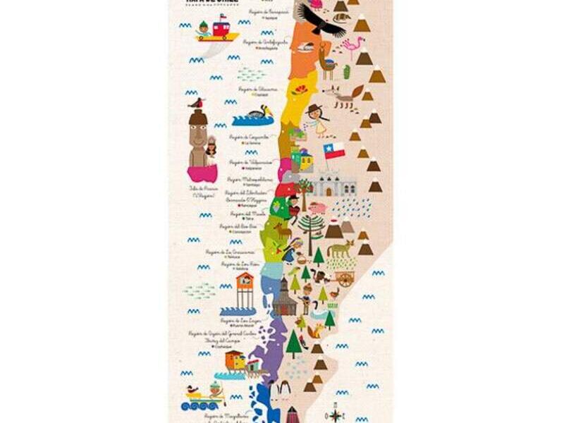Mapa Chile de tela GRANDE CHILE