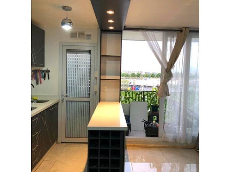 Cocina cuarzo blanco Chile 