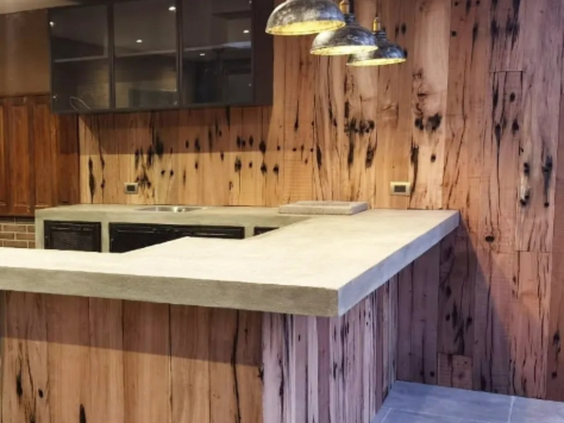 Revestimiento madera cocina comedor Chile 
