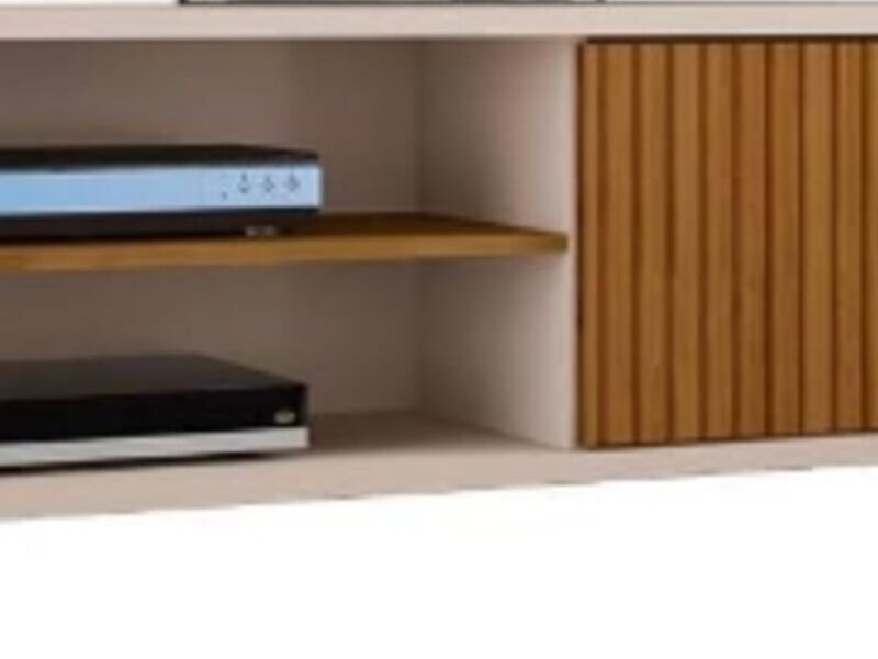 Rack tv 70" blanco canela ripado Chile