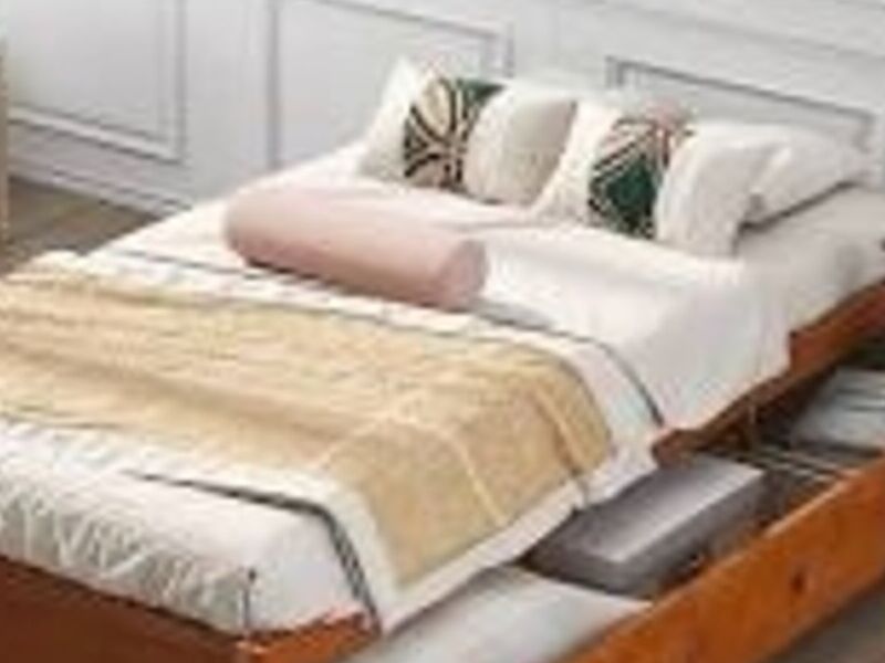  Cama plataforma madera maciza roble Chile