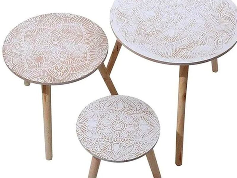 Set mesa de centro 3 niveles arrimo