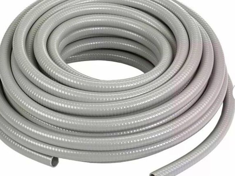 Tubo Flexible Metálico Pvc 40mm Gris