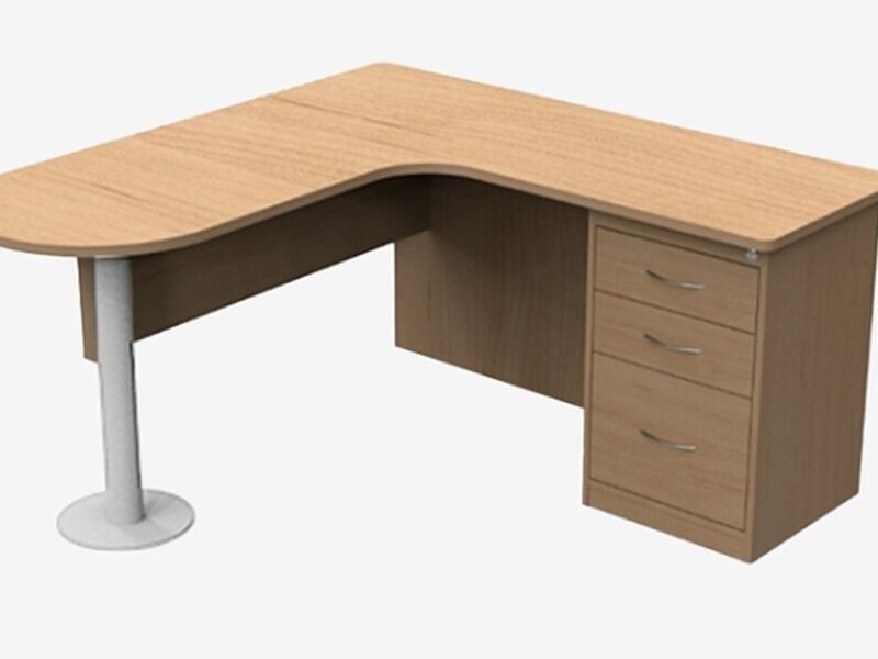  ESCRITORIO MELAMINA TIPO L BASE PEDESTAL 