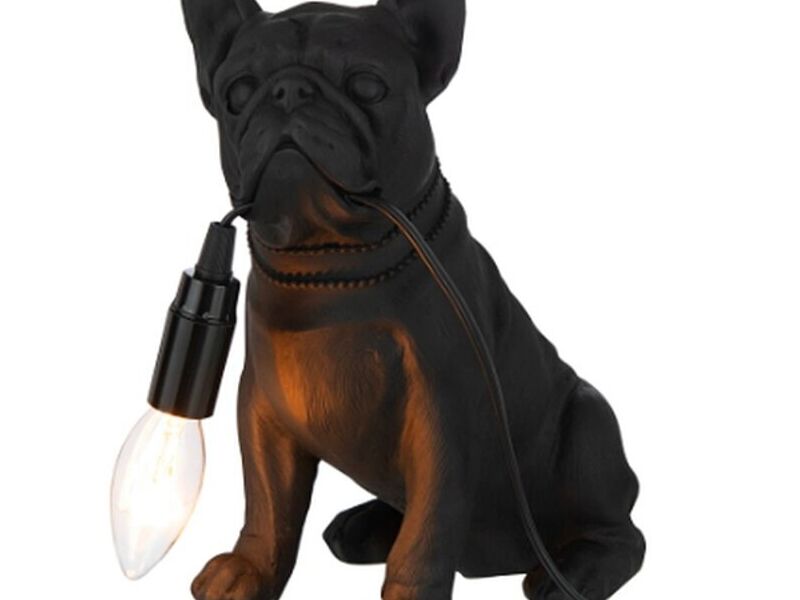 LAMPE BULLDOG POLY NOIR