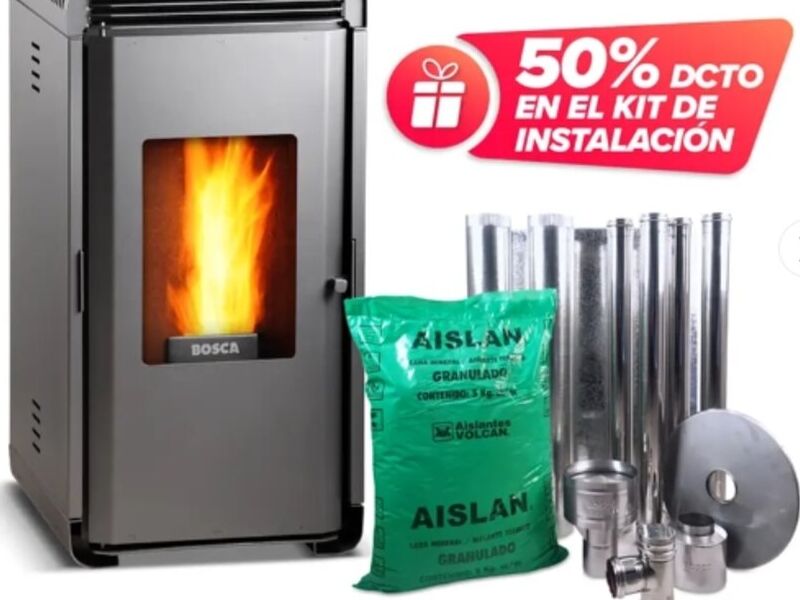 Estufa pellet Hera Charcoal Chile