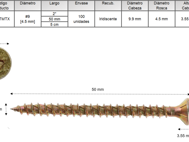 Tornillo Turbo Screw Torx 9 [4.5] X 40 Chile