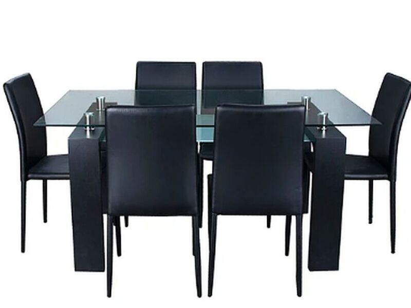 Juego de Comedor Omega Negro 6 Sillas