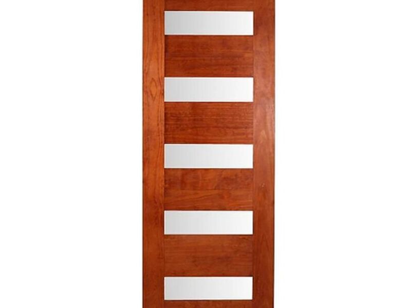 Puerta pino vidrios