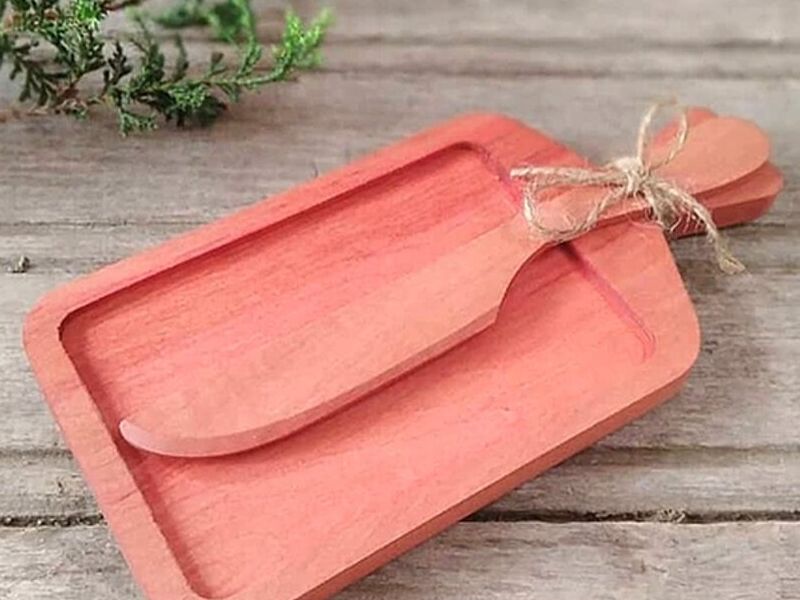 Mantequillera Madera Raulí +Cuchillo