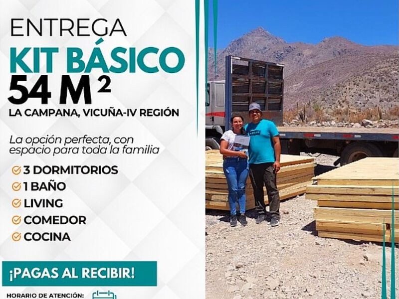 kit casas prefabricada 54 mt2  Chile 