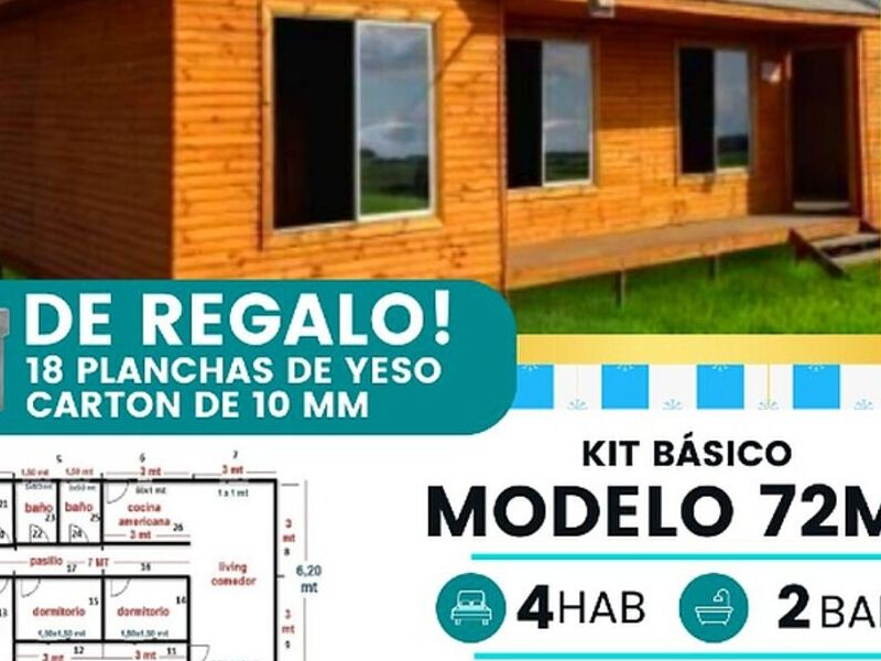 kit casas prefabricada 72 mt2 Chile 