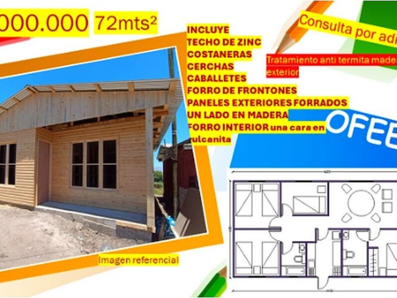 Casas prefabricadas  madera 70 m2 Chile 
